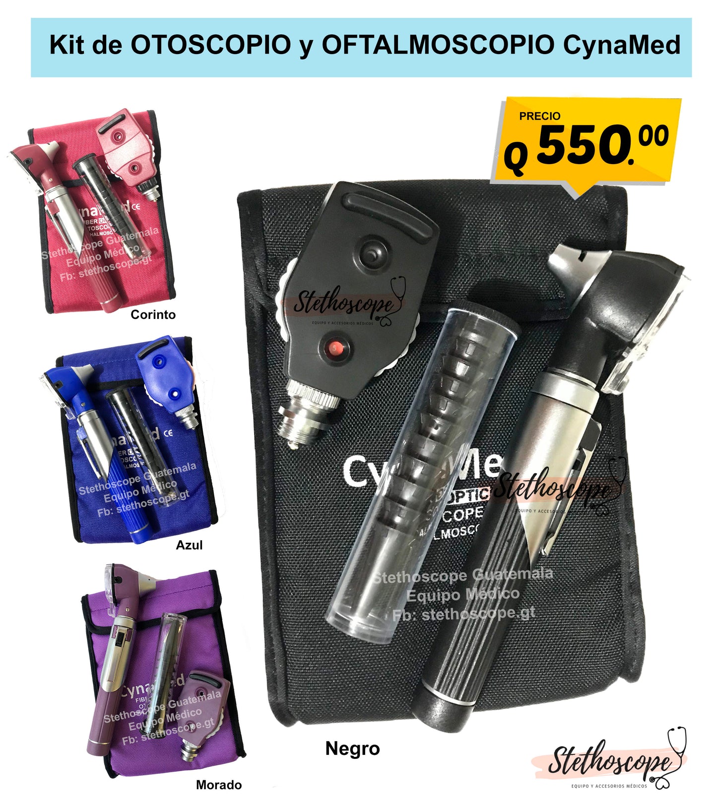 Kit de otoscopio y oftalmoscopio