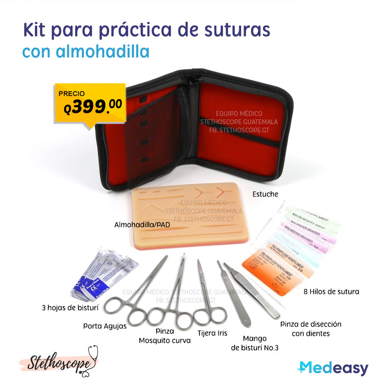 Kit con pad de sutura bucal, estuche de disección y 3 suturas (diferen –  Distribuidora Sta María