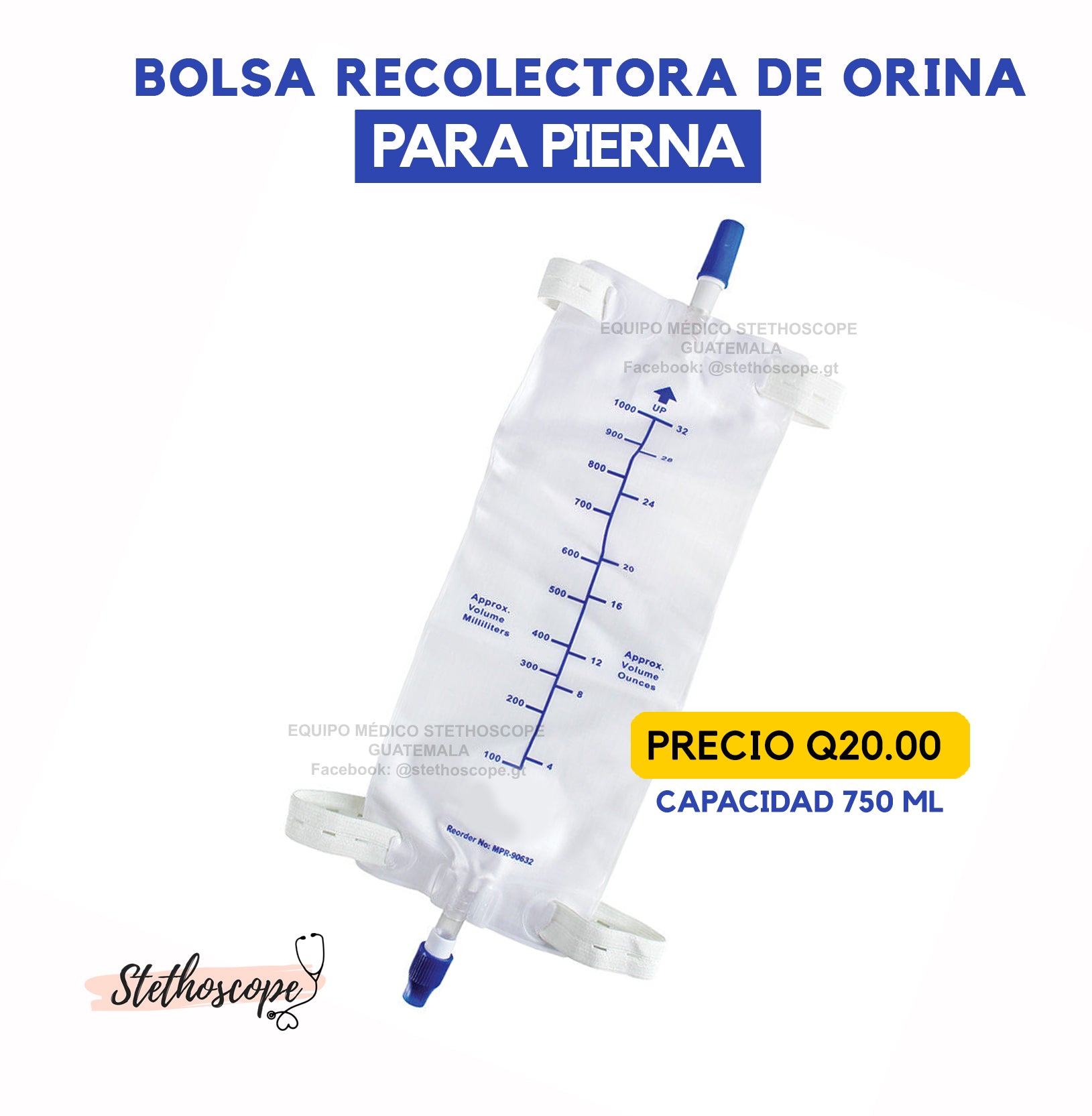 Bolsa recolectora orina p/pierna