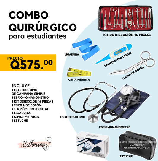 Combo quirúrgico 16 piezas