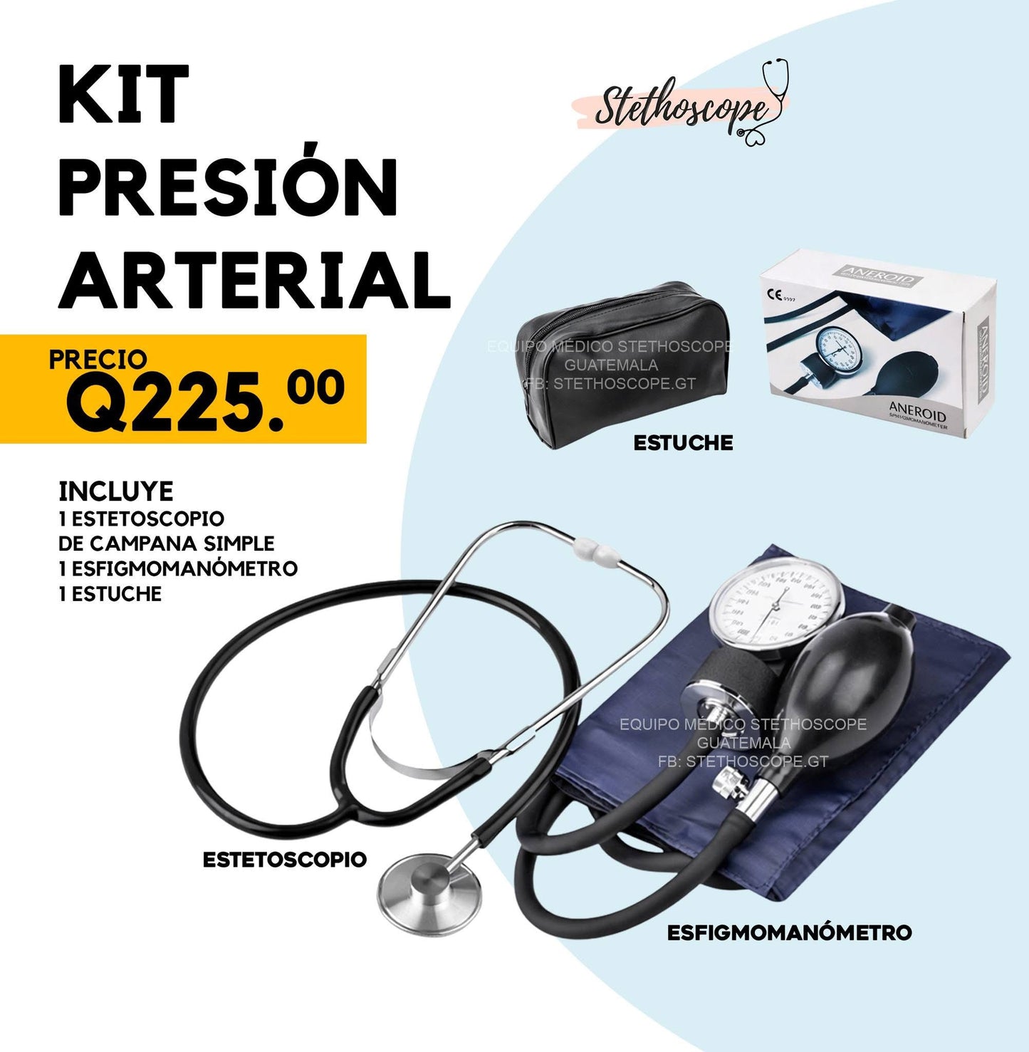 Kit estetoscopio y esfigmomanómetro CS