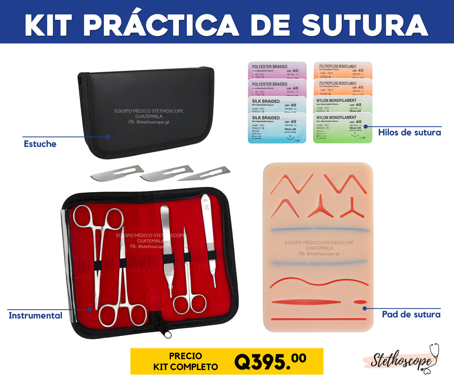 Kit de sutura con PAD + IV