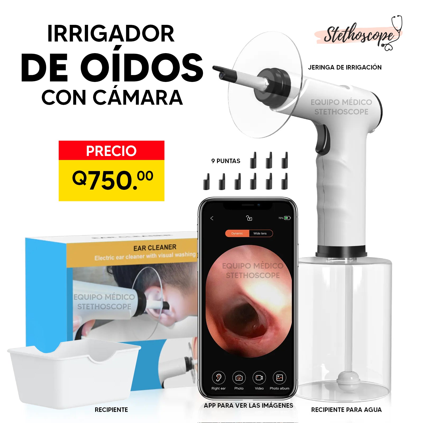 Irrigador O do C mara Equipo M dico Stethoscope Irrigador O do C mara Equipo M dico Stethoscope