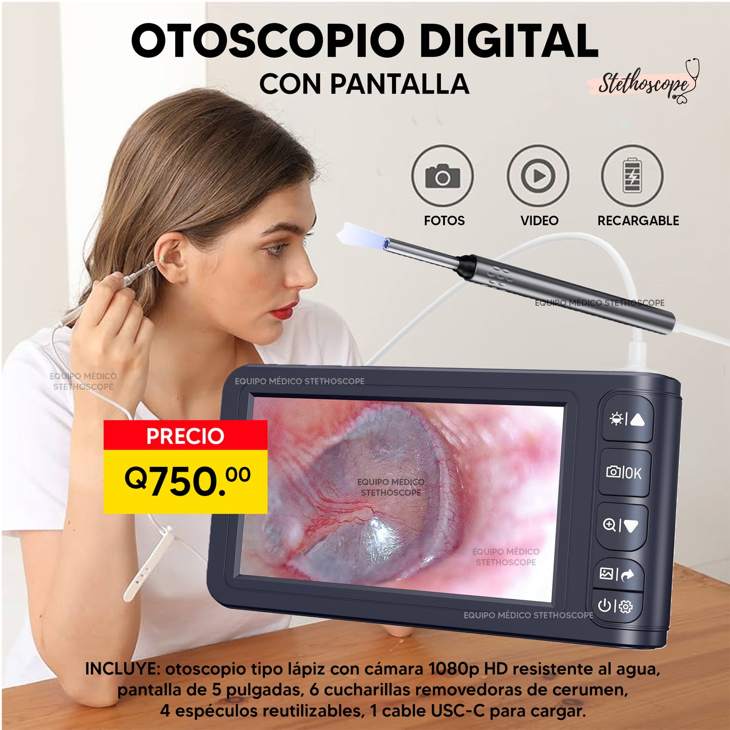 Otoscopio digital cámara