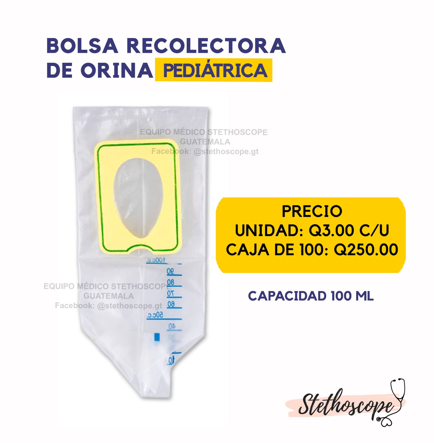 Bolsa recolectora orina pediátrica