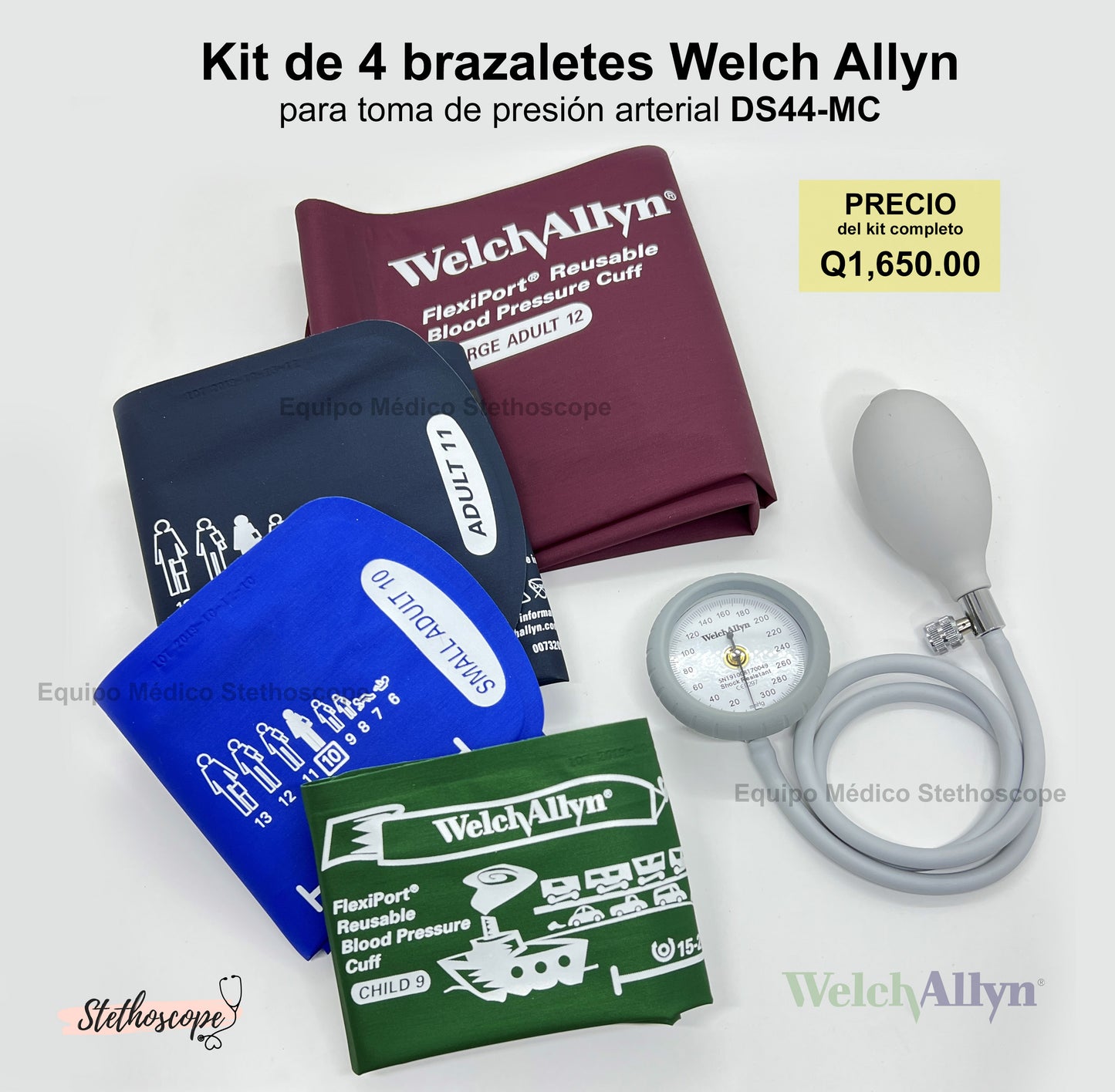 Kit de 4 brazaletes Welch Allyn DS44-MC