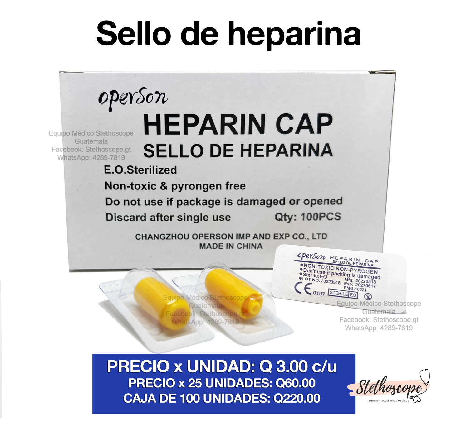 Sello de heparina OPERSON