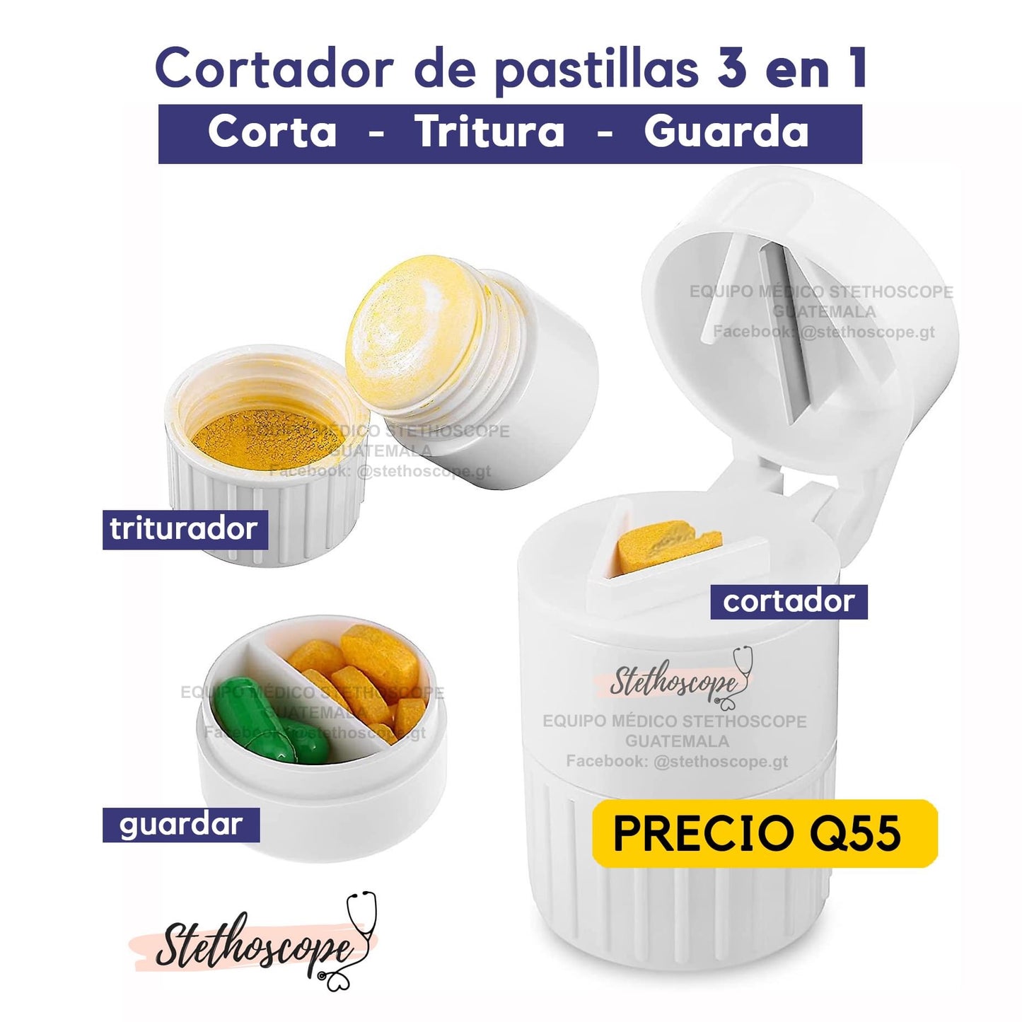 Cortador pastillas 3 en 1