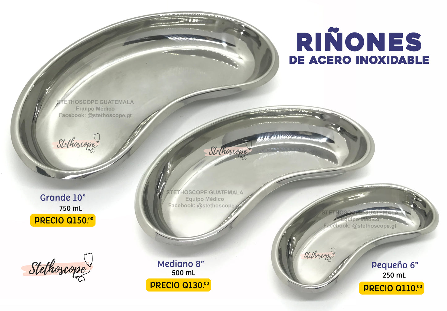 Riñon de acero inoxidable