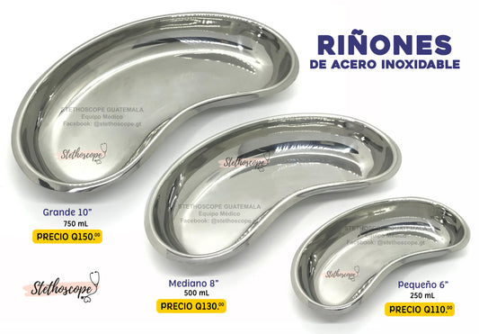 Riñon de acero inoxidable